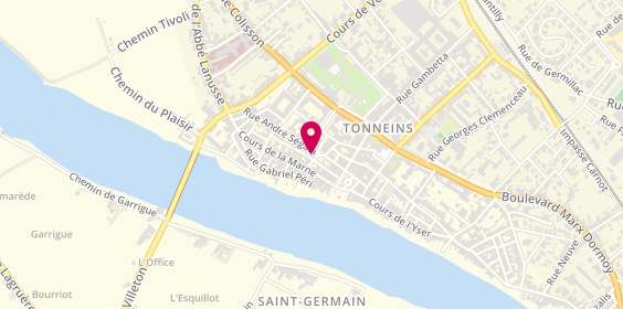 Plan de Agence de voyages - Reflets Bleus, 13 Place Notre Dame, 47400 Tonneins