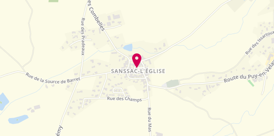 Plan de MAP - Moto Auvergne Plaisir, 11 Place de l'Eglise, 43320 Sanssac-l'Église
