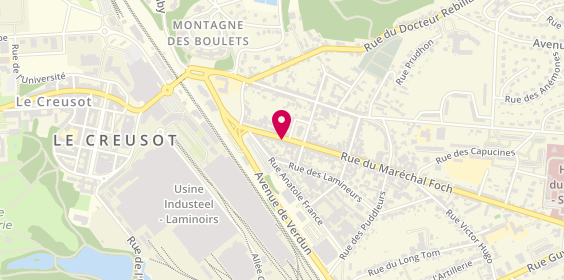 Plan de Selectour Voyages Girardot Gautrier, 20 Rue Maréchal Foch, 71200 Le Creusot