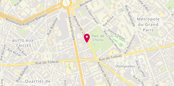 Plan de M.T Voyages, 149 avenue de Choisy, 75013 Paris