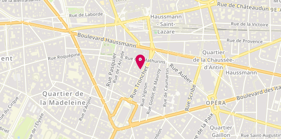Plan de Centrale Voyages Madeleine, 29 Rue Tronchet, 75008 Paris