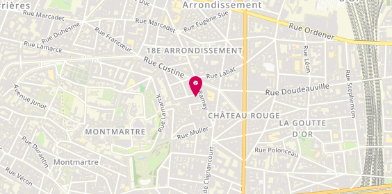 Plan de Latcho Drom Yoga, 3 Rue Nicolet, 75018 Paris