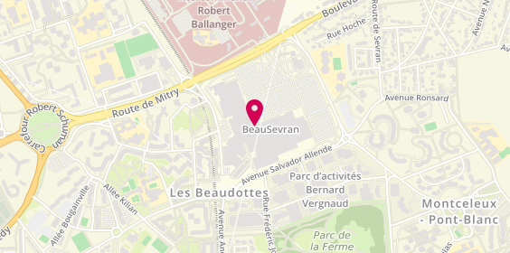 Plan de Agence de Voyages Tours 55, Centre Commercial Carrefour Sevran-Beaudottes, 93270 Sevran